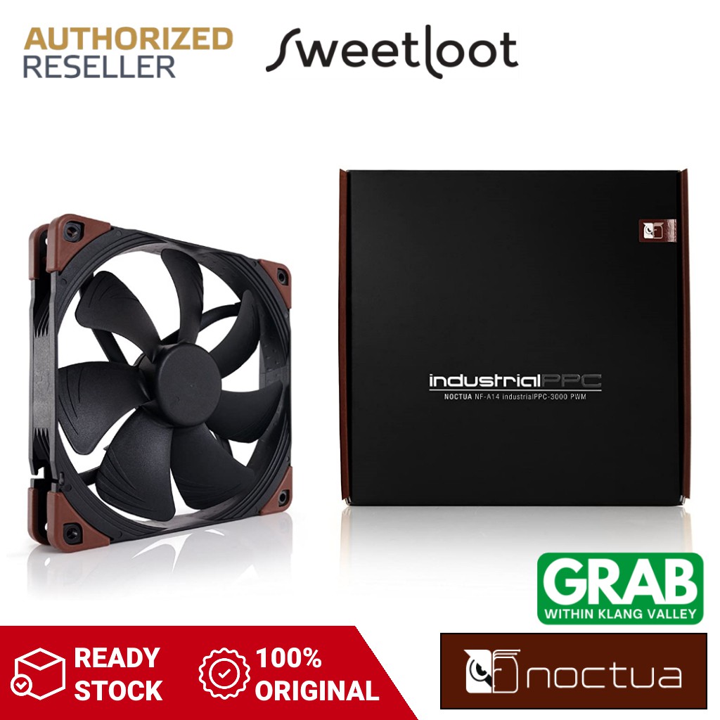 Noctua NF-A14 IPPC-3000 PWM 140mm Industrial Case Fan – 3000 RPM, 4-Pin, Black