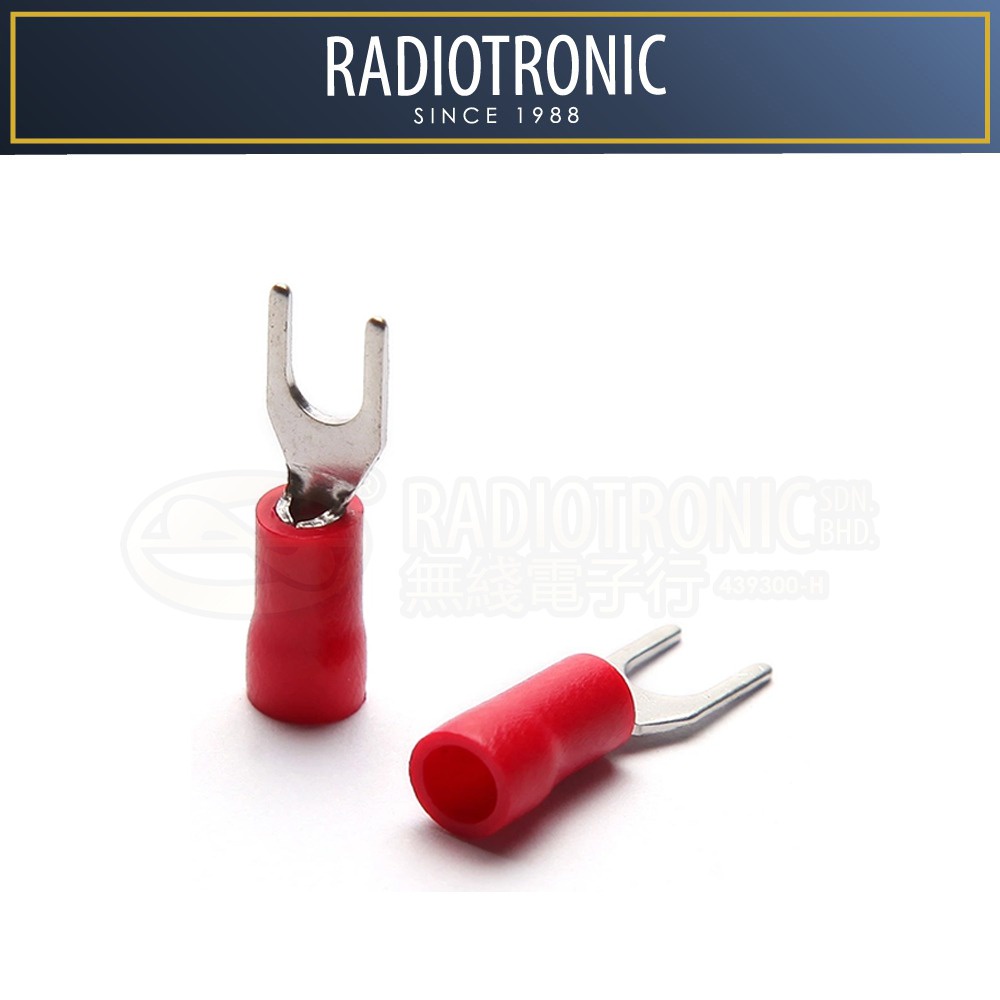 MVF1.253 INSULATED FORK SPADE TERMINAL "Y" LUGS "U" LUGS, SUITABLE