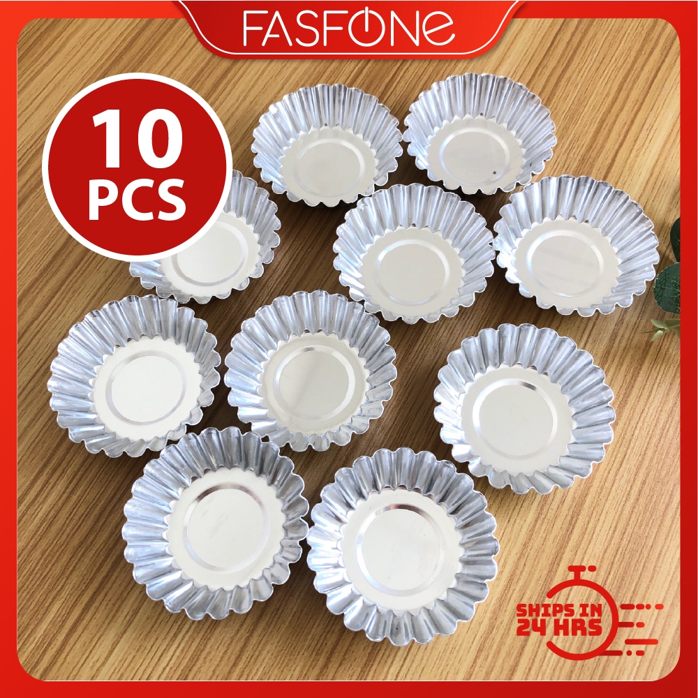 10Pcs Aluminium Egg Tart Mould Egg Tart Mold Cheese Tart Mould 5
