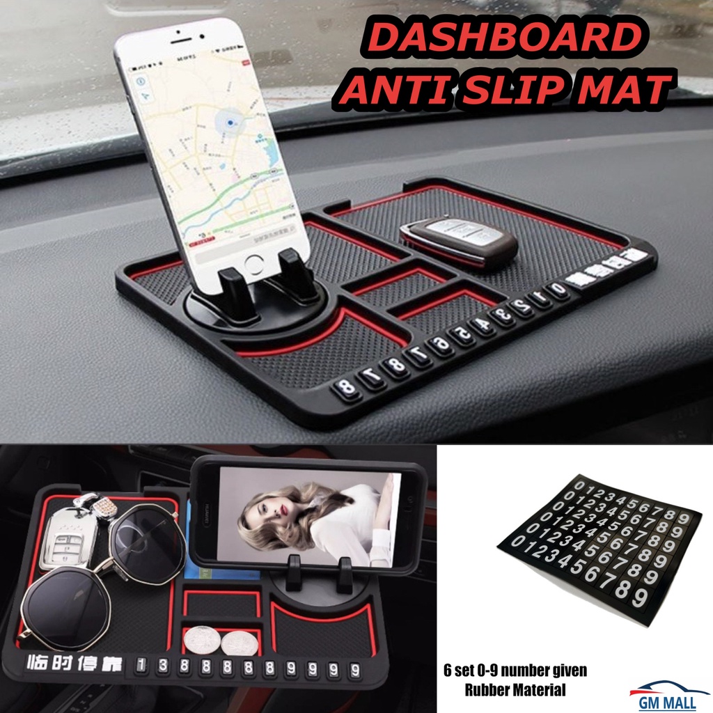 DASHBOARD ANTI-SLIP MAT Parking Phone Holder Number Non Slip Pad GPS Stand  Anti-Gelincir Hiasan Tikar Kereta saga myvi