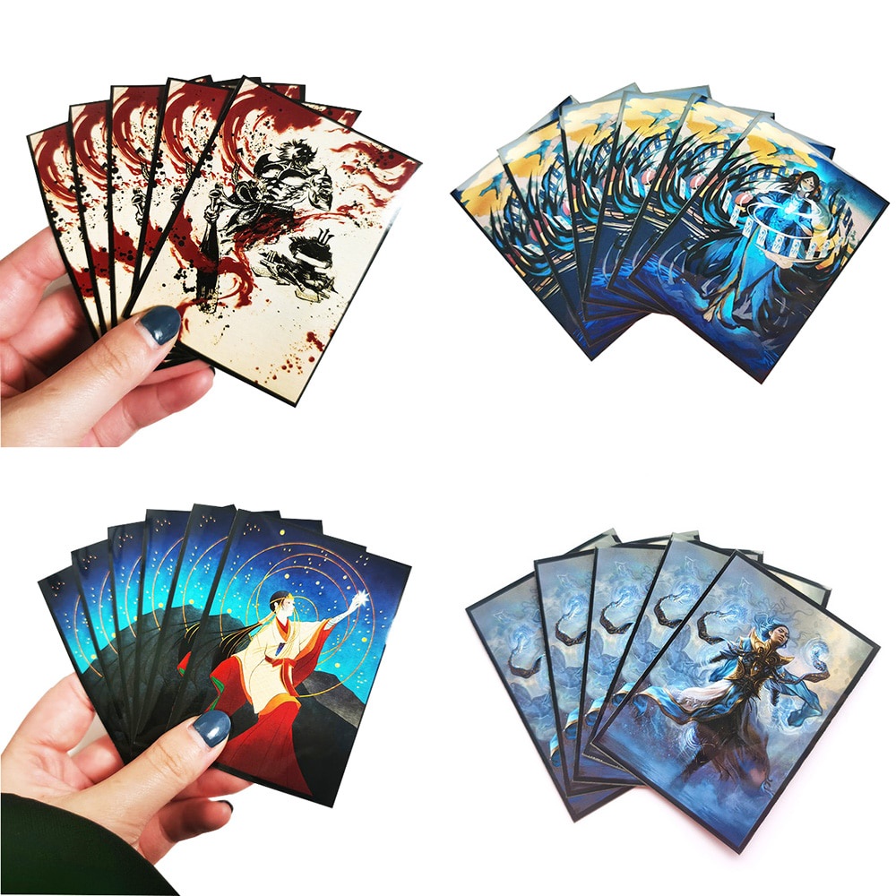 Tcg Sleeves Black Lotus 120 PCS The Great Wave Card Sleeves Printing  Japanese 66x91mm Card Protectors