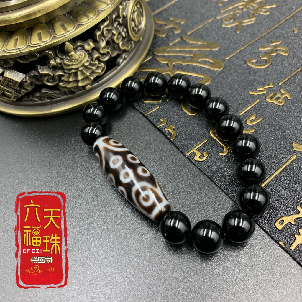 六福天珠6F Dzi 】十八眼新天珠（单颗新天珠/黑玛瑙手串） | Shopee