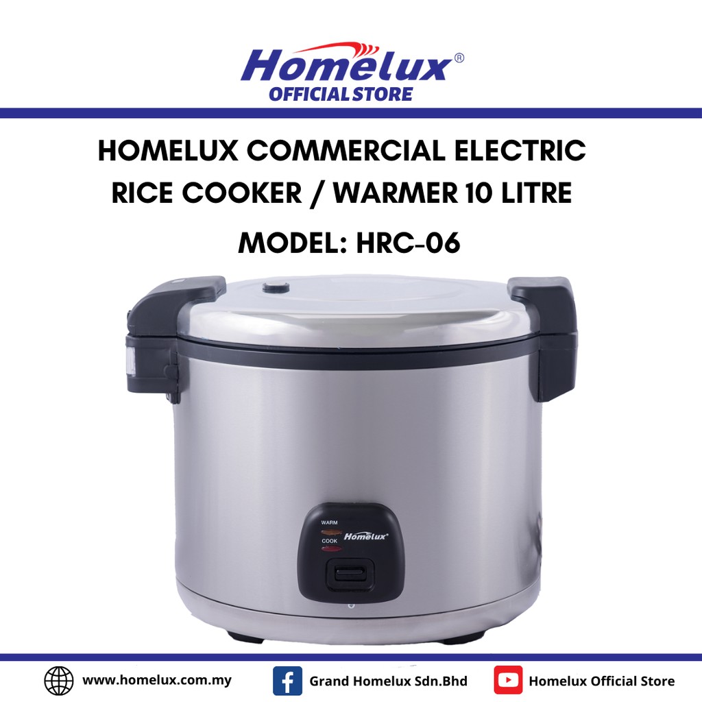 HOMELUX COMMERCIAL ELECTRIC RICE COOKER/ RICE WARMER 6 LITER HRC-06 ...