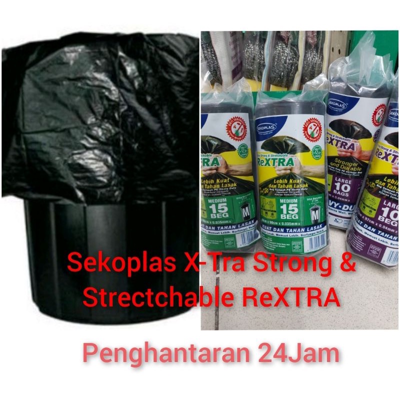 SEKOPLAS Heavy-Duty ReXTRA HDPE Garbage Bags XL (10pcs)