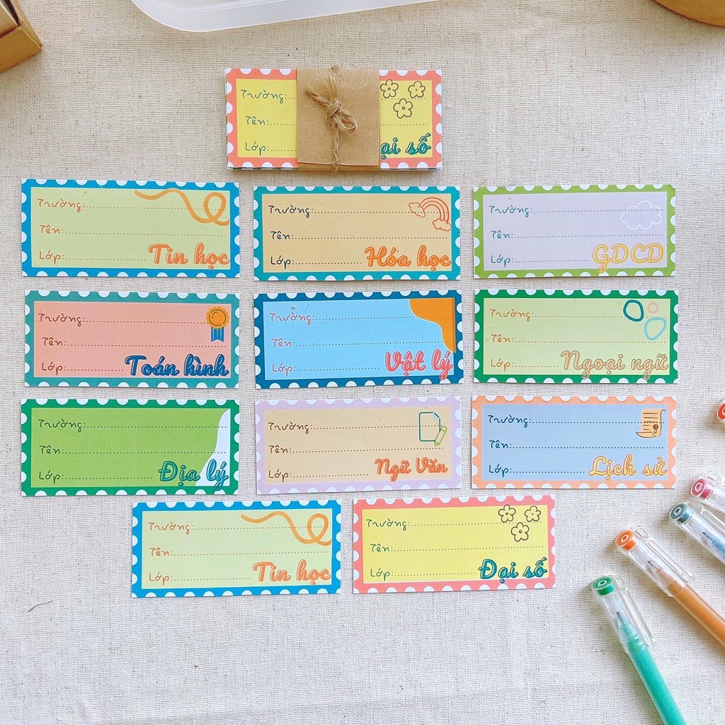 Set of notebook labels for 11 subjects designed by the shop | Shopee ...