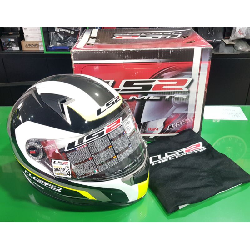 FULL FACE HELMET LS2 FF396 FORZA TRON BLACK WHITE | Shopee Malaysia
