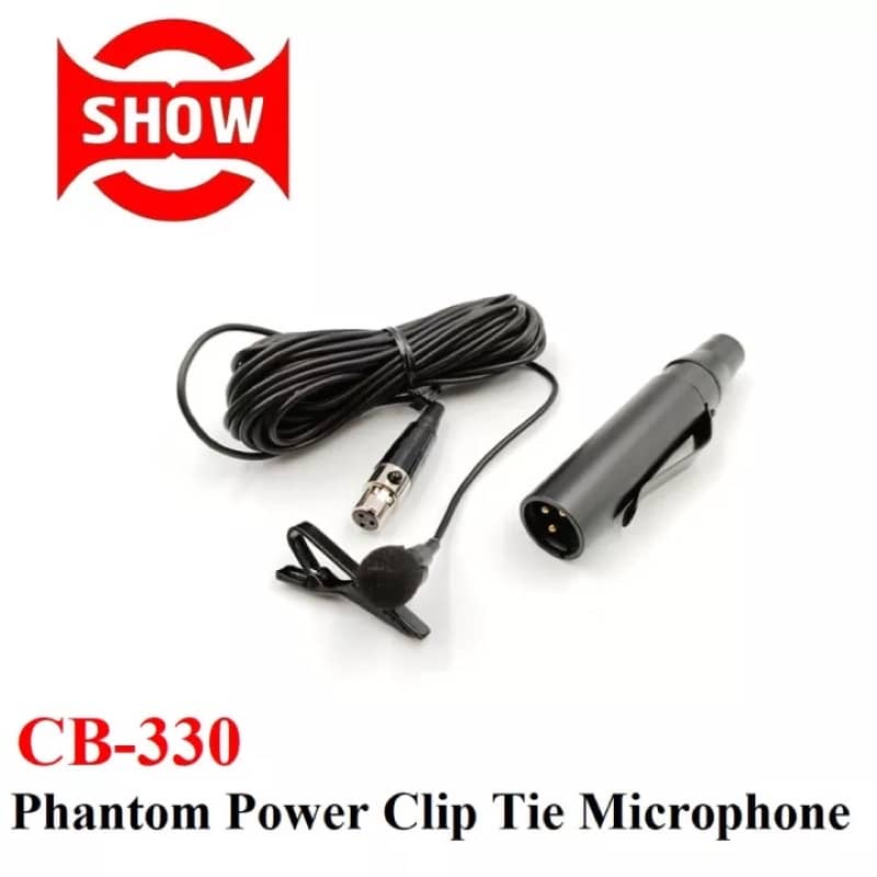 SHOW CB330 Phantom Power Clip Tie Microphone CB330 LAPEL MIC Shopee