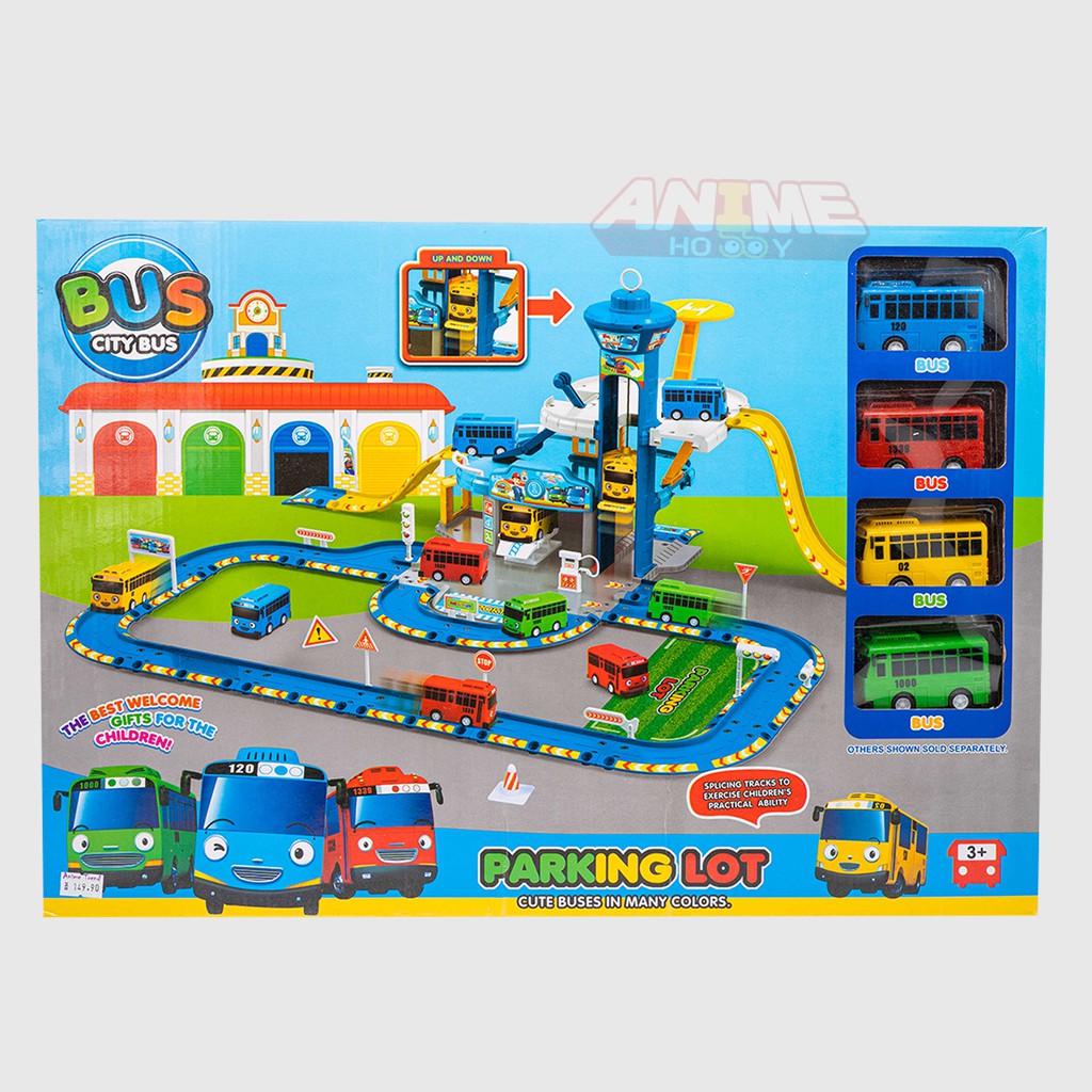 Animehobby City Bus Tayo Parking Lot Kids Fun Playset Toy Box 