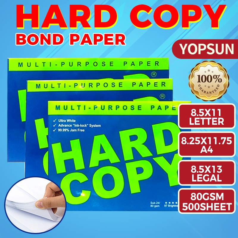 5 Reams 1 Box Hard Copy Bond Paper 80gsm Short A4 Long 500sheets Sub24 Shopee Malaysia