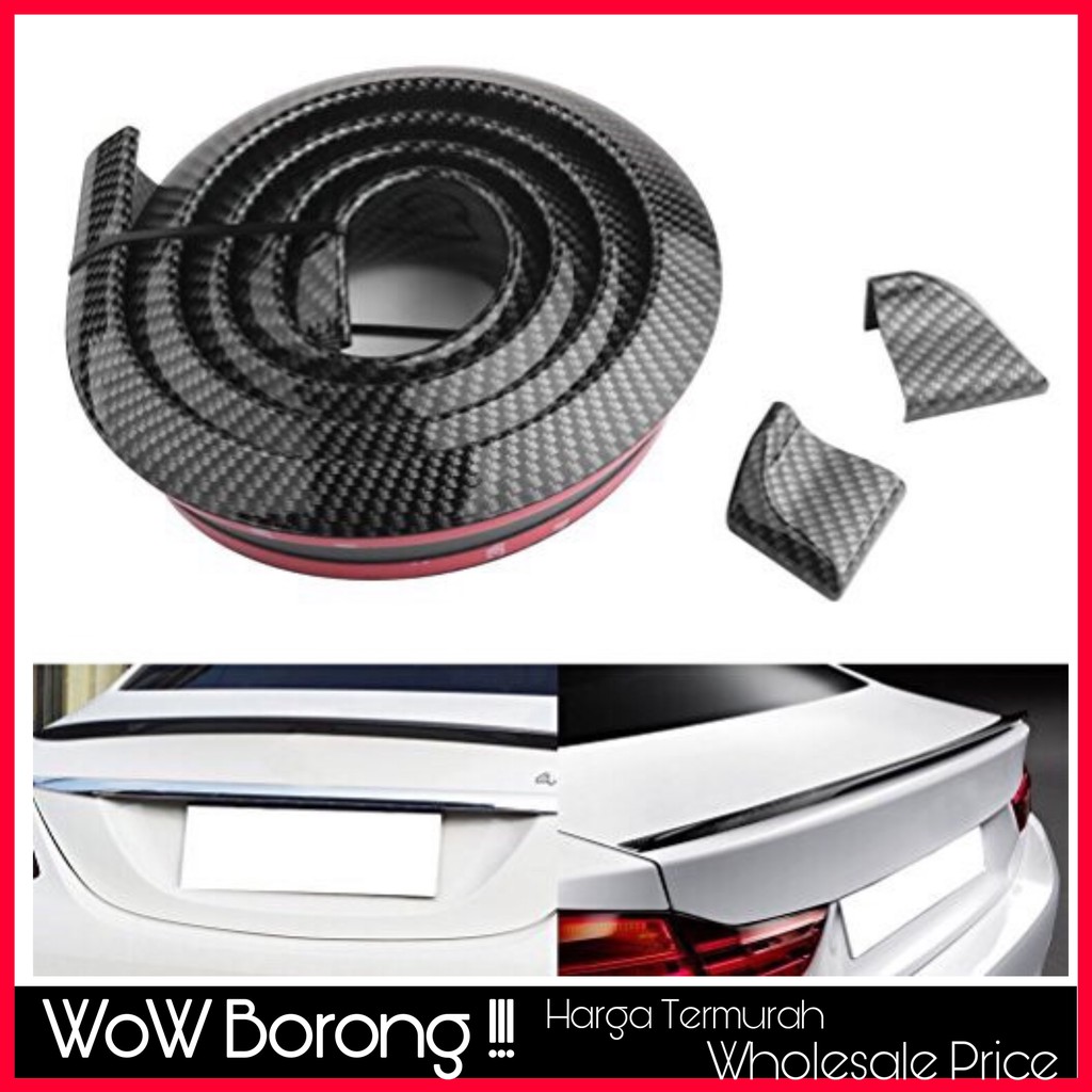 Samurai Rear Spoiler Carbon Print Car Rubber Strip (With 2 Edge