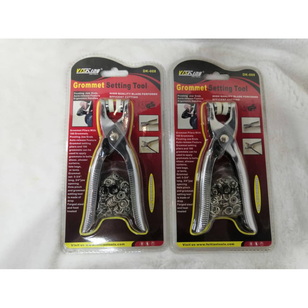 Grommet Pliers with 100 Grommets