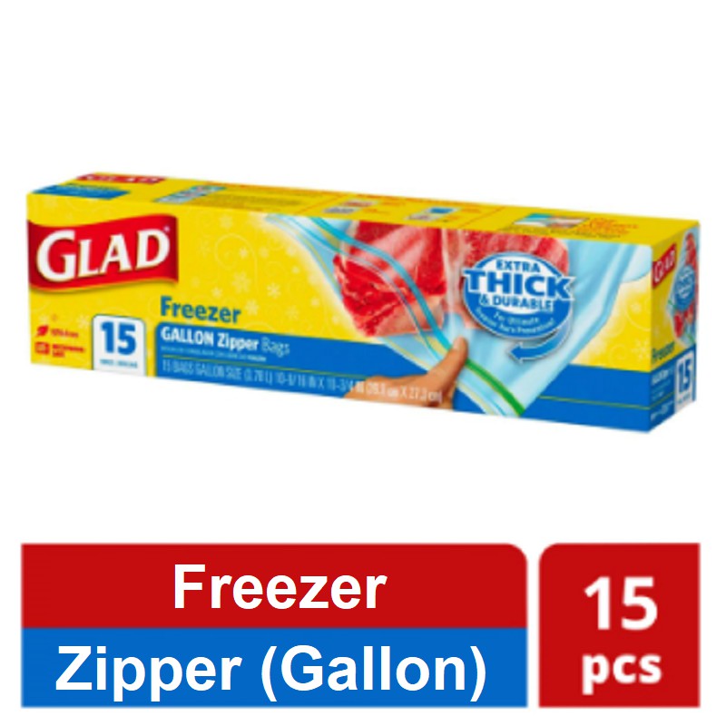 GLAD Freezer Gallon Zipper Bags 15s | Shopee Malaysia