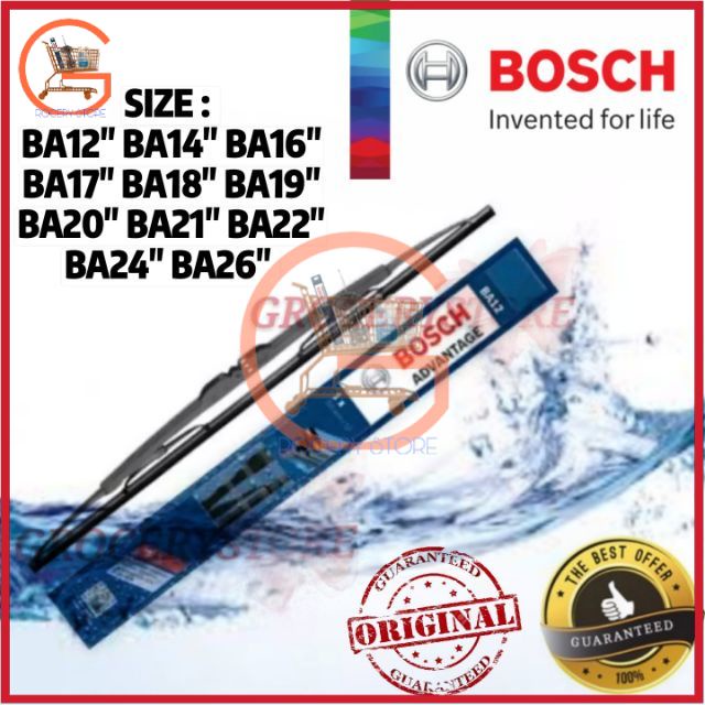 BOSCH WIPER BLADE ADVANTAGE WIPER SINGLE SIZE 12,14,16,17,18,19,20,21 ...