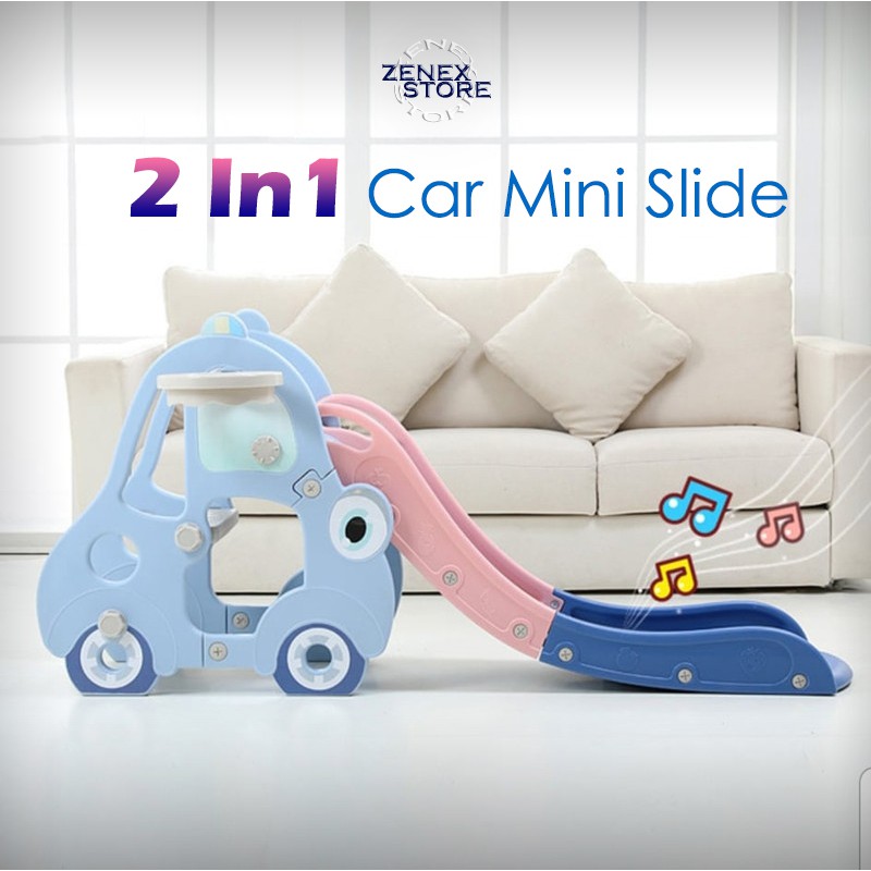Car 2 in 1 Foldable Mini Slide with Basketball Hoop Extended Sliding ...