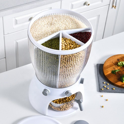 10KG Multifunction 4 IN 1 Rotating Dried Food Grain Rice Barrel/Rice ...