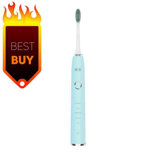 Electric Toothbrush 3D Soundwave Vibration (Blue) (Light Blue) | Shopee ...