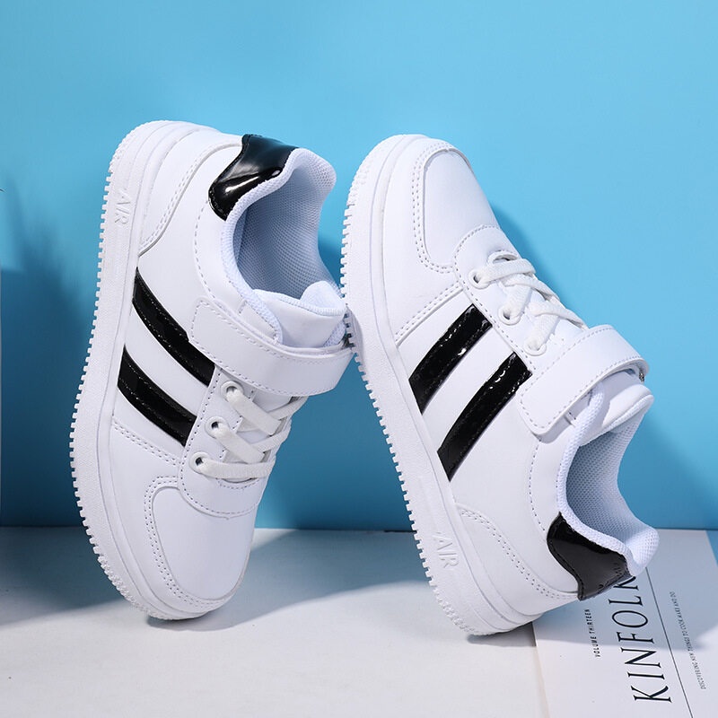 2022 Children Shoes Boys Sneakers Low-top White Leather, 40% OFF