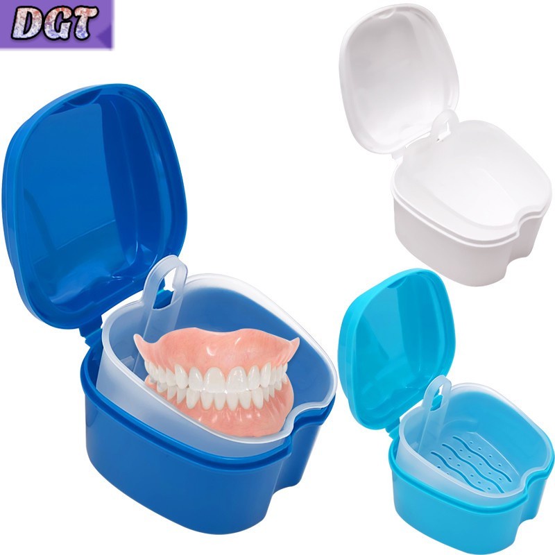DGT Portable Denture False Teeth tooth Box Bath Appliance Storage Case ...