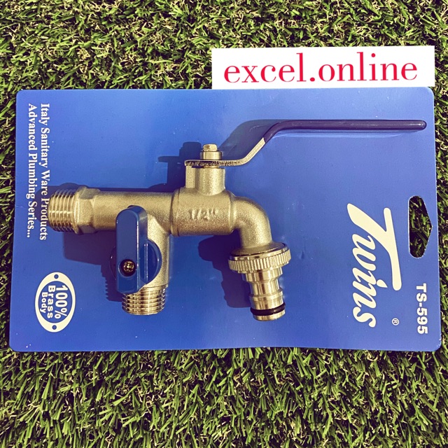 TS595 TWINS TWO WAY GARDEN FAUCET TAP/ BALL TAP/ UNION BIB TAP WASHING