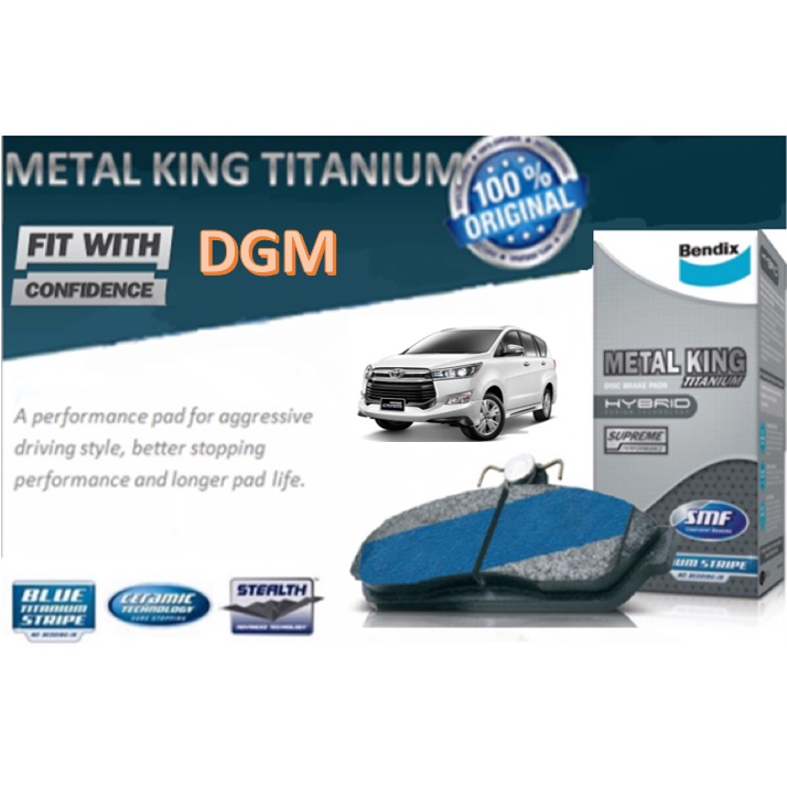 Bendix Metal King Titanium Disc Brake Pad Front (DB2396MKT) - Toyota ...