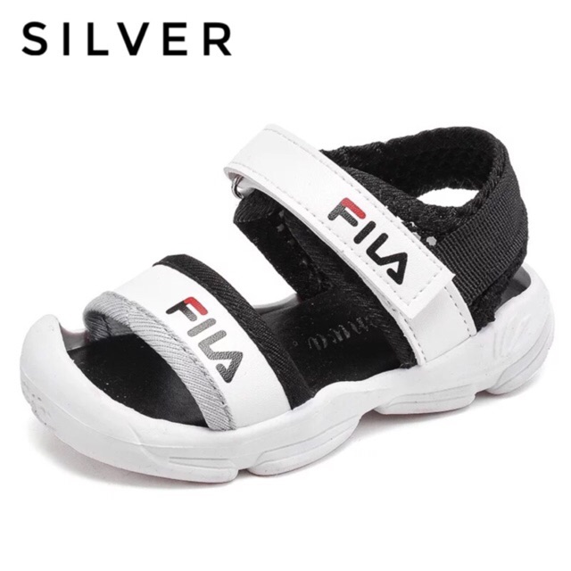 Fila sandals cheap kids silver