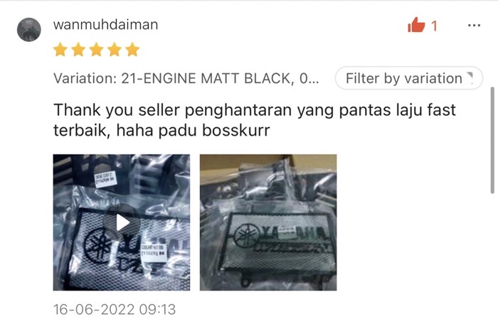 YAMAHA Y15ZR V1 V2 COOLANT NET / ENGINE COVER CARBON BLACK Y15 ALLOY ...