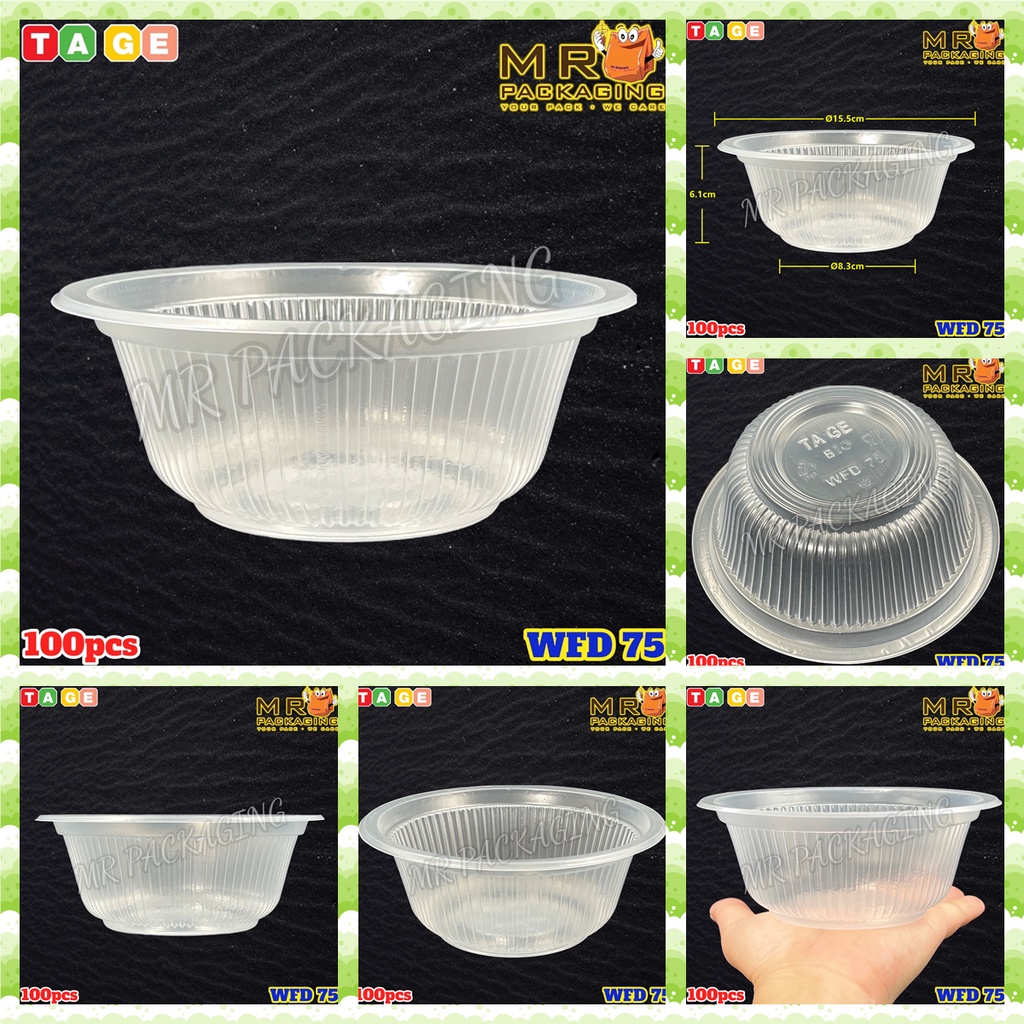 6 Big Bowl [ 50pcs± ] Benxon B75 Tage Wfd75 Disposable Pp Plastic Bowl