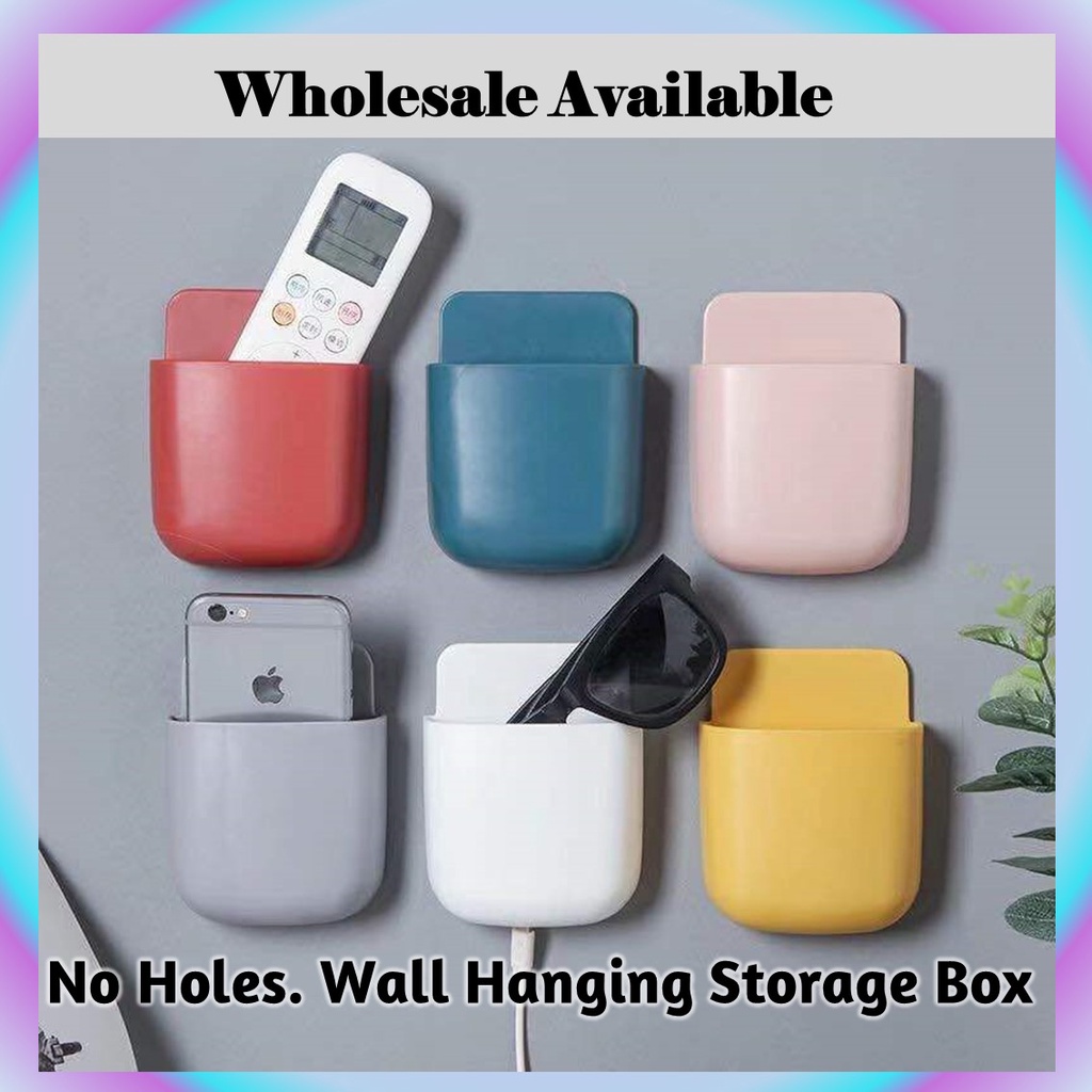 Remote Control Holder Self Adhesive Wall Mounted Storage Box Small For ...