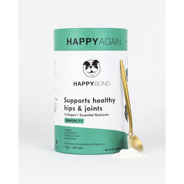 HAPPYAGAIN SUPPORTS HEALTHY HIPS & JOINTS COLLAGEN GLUCOSAMINE