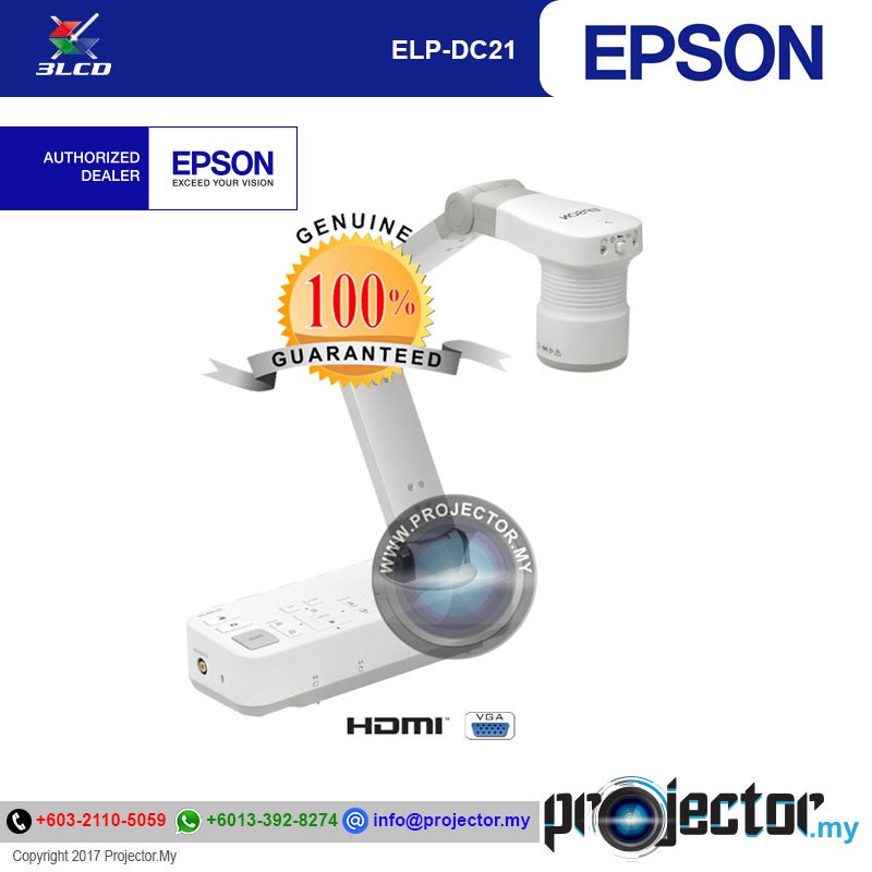 Ready Stock EPSON ELPDC21 VISUALIZER DOCUMENT CAMERA, HDMI, VGA, USBB