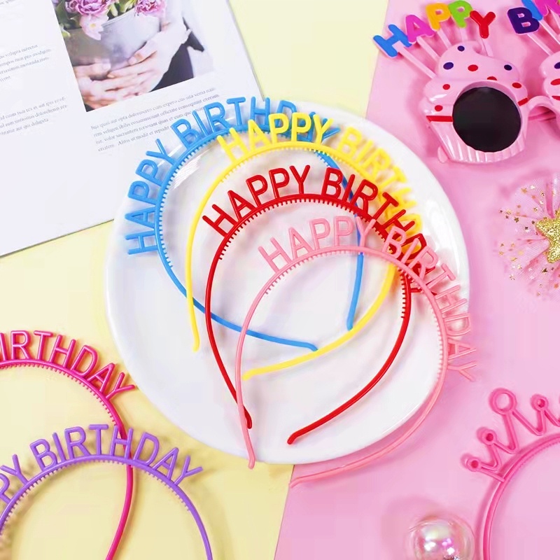 Colorful Happy Birthday Headband Hair Hoop for Kids Birthday Party ...