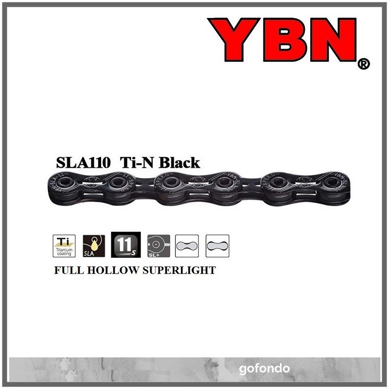 YBN SLA110 11 SPEED PIN 11SP TI NITRIDE BICYCLE CHAIN CYCLING