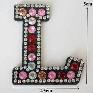 A Z Rhinestone English Alphabet Letter Beads Applique 3D Iron On