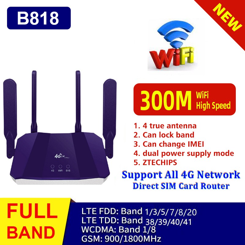 Modem CPE B818 Modified Unlimited Hotspot 4G LTE Modem Router MOD Wifi