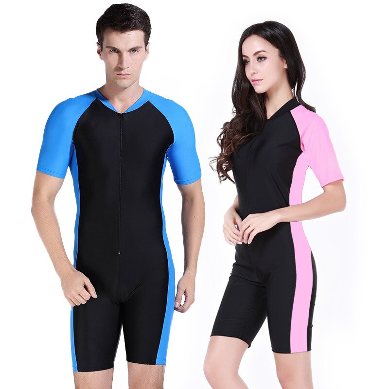 Sbart Full Body One Piece Short Sleeve Rash Guard Men Women Swimwear Bathing Suits Surf Windsurf Swimsuits