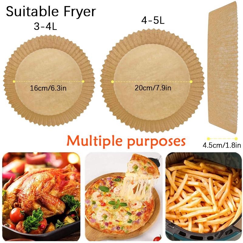52pcs 20cm Air Fryer Paper Tray Barbecue Baking Liners NonStick