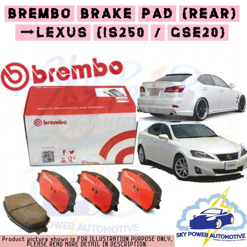 BREMBO LEXUS IS250 (GSE20) DISC BRAKE PAD (REAR) Shopee Malaysia
