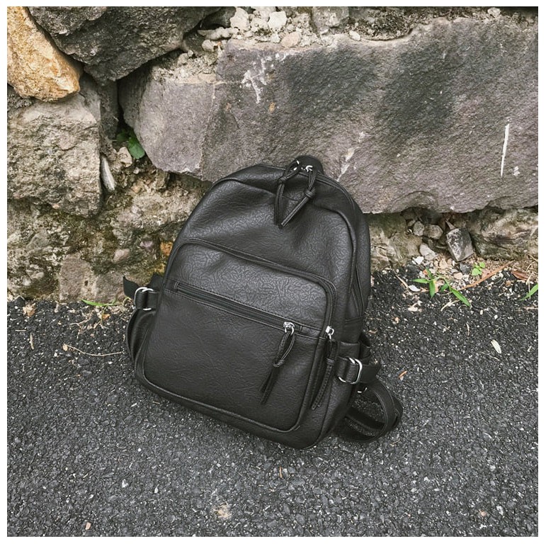 Women's backpack for school and work, soft leather, can hold A4 size ...