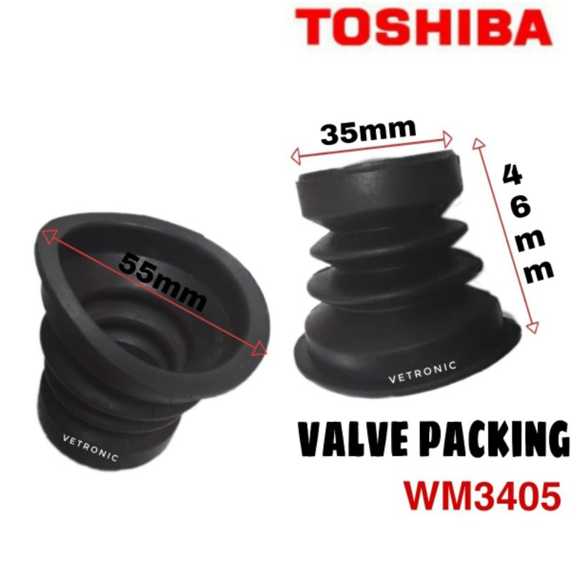 Toshiba WM3405 Washing Machine Drain Valve Packing Black Rubber Stopper