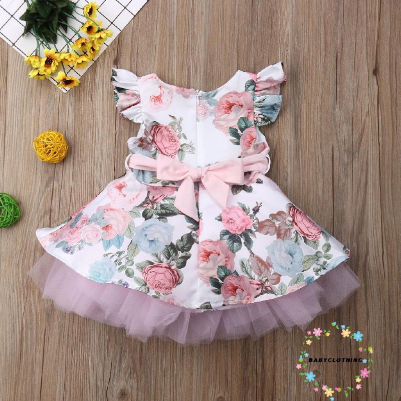 PRE ORDER Gaun Baby Baju Dress Budak Kids Baby Girl Flower Dress Princess Party Tutu summer sleeveless dress