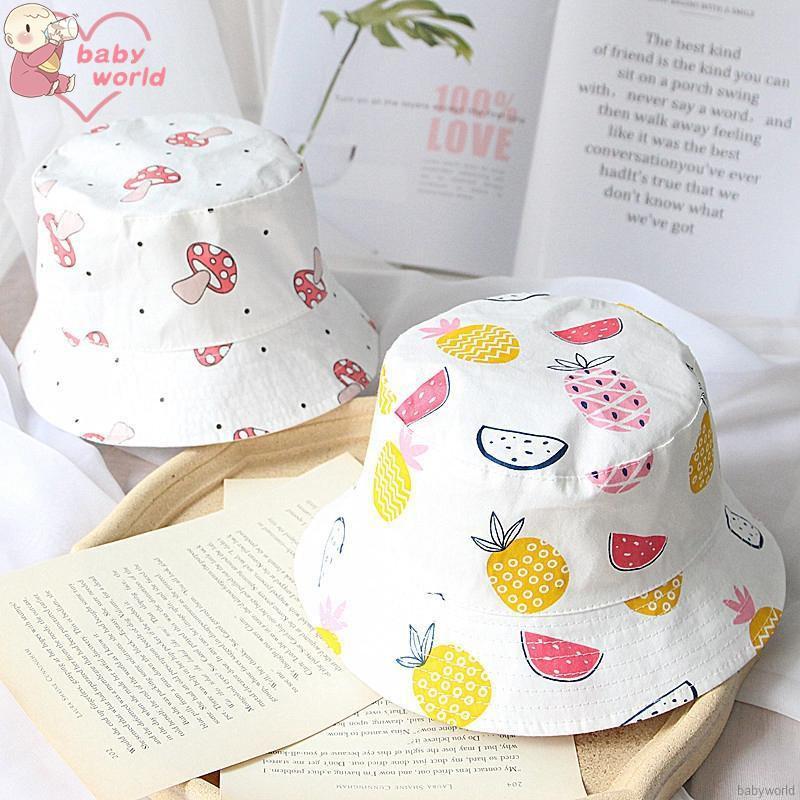 💐💐Summer Hats Baby Boys Girls Toddler Cartoon Animal Print Bucket Caps