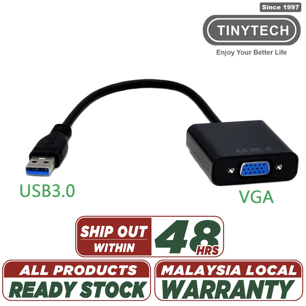 USB 3.0 to VGA Video External Graphic Card LCD Display Cable Connector ...
