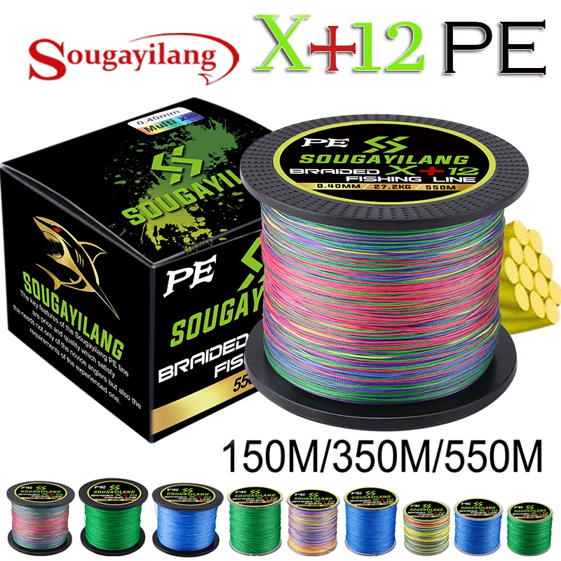 Sougayilang X+12 PE Braided Fishing Line 150m/350m/550m Fishing Line 28