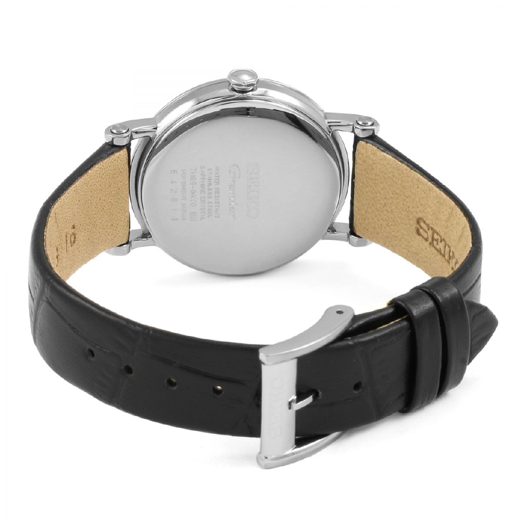 Seiko Premier Ladies SXB431P1 Quartz Analog Sapphire White Dial Black Leather Strap Watch Shopee Malaysia