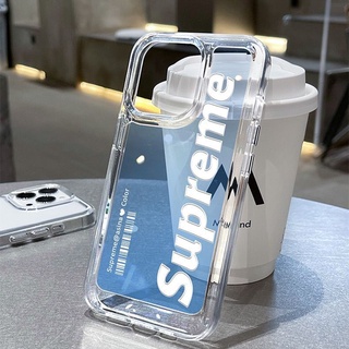 SUPREME Phone Casing IPhone 11 13 12 X XS Pro Max XR 12 13 Mini Shockproof Space Case Soft Edge Clear Drop Protective Cover