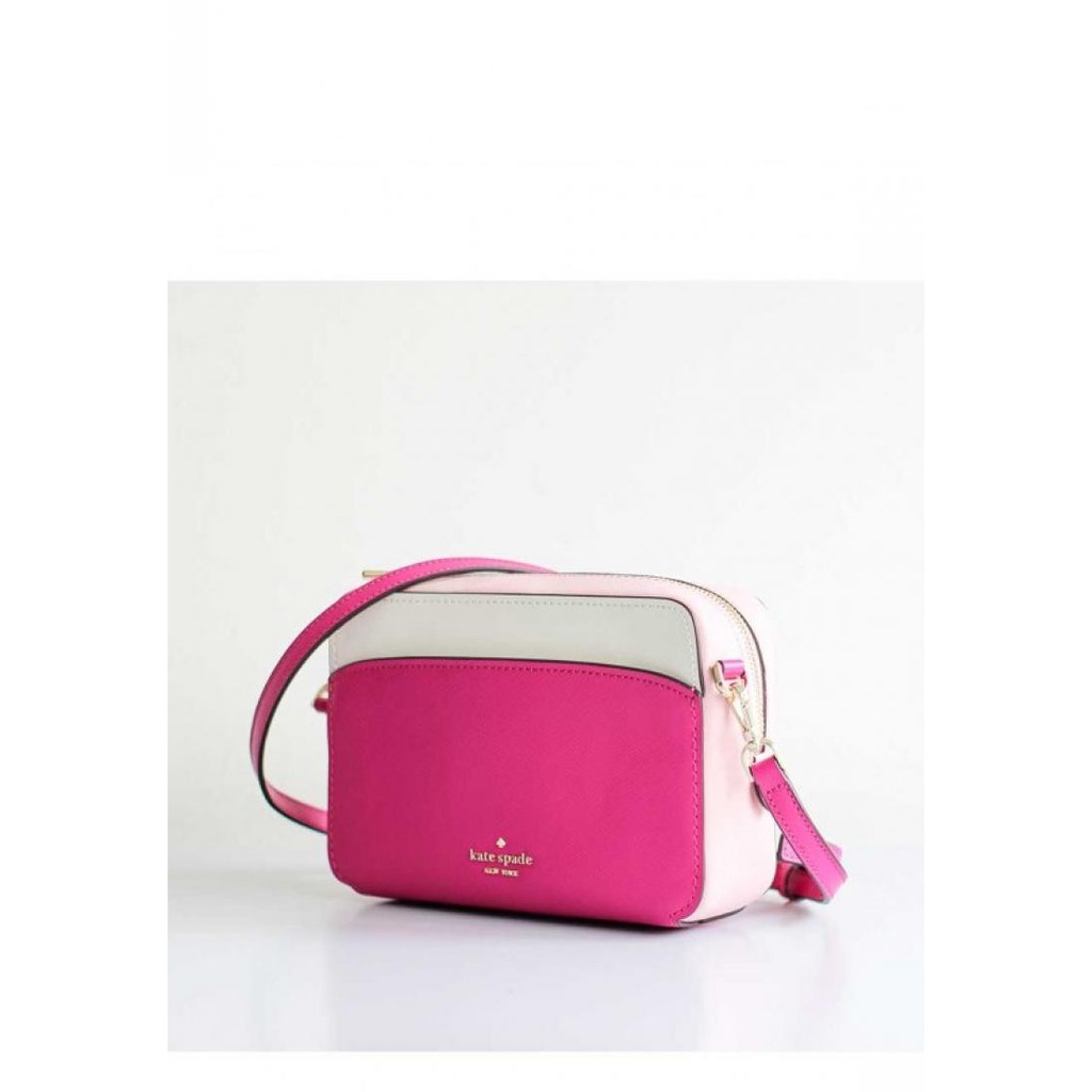 NEW Kate Spade Pink Multi Lauryn Colorblock Leather Camera Crossbody B –  Fin and Mo