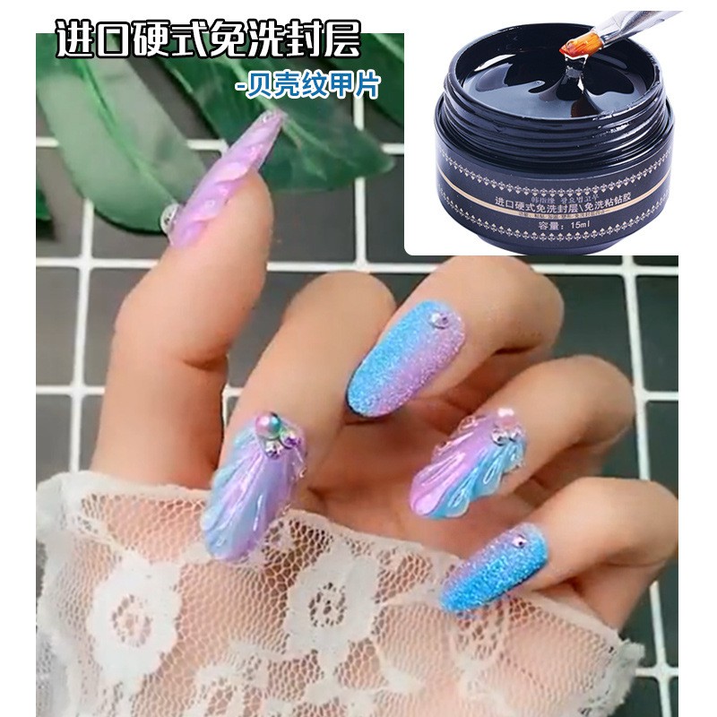 Nail Rhinestone Glue Gel with Brush Pen Set, 15ml Clear Nail Gem Glue Gel  Wipe