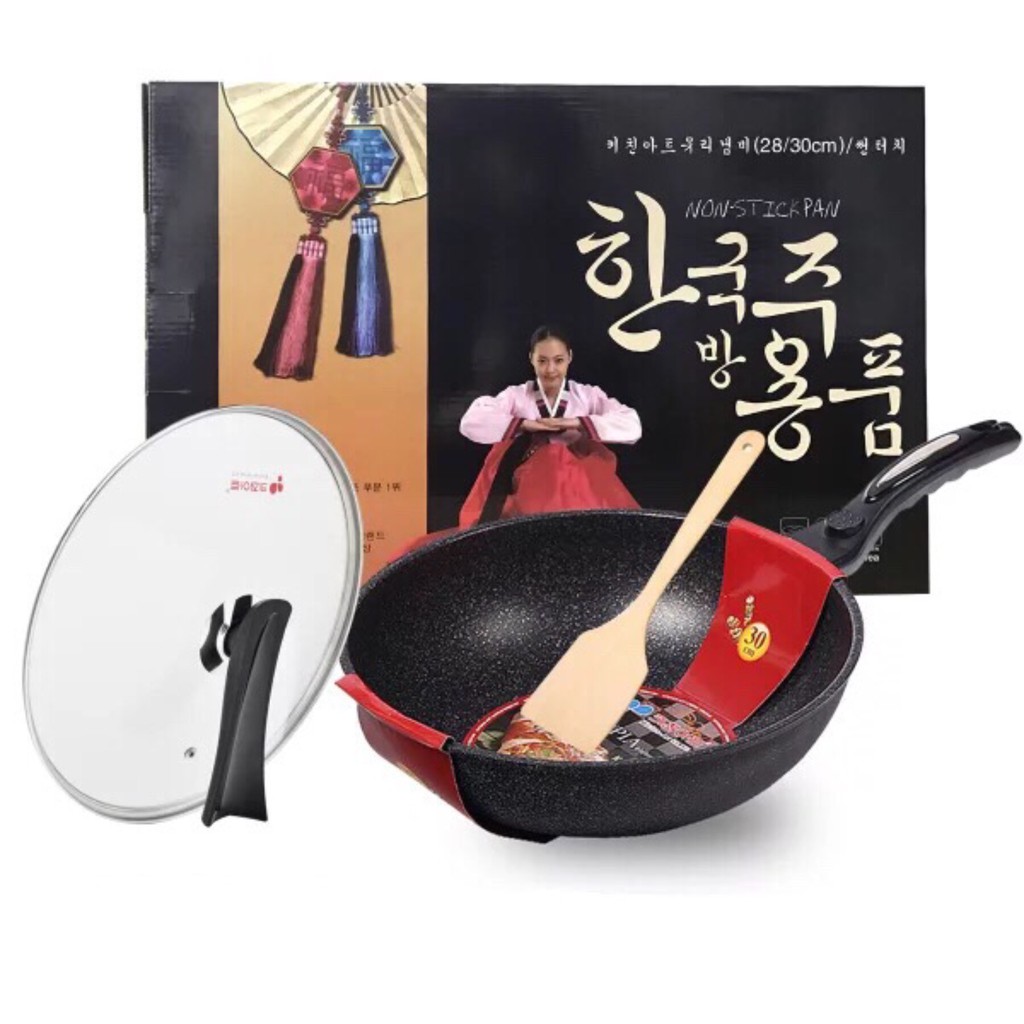 Korean Nonstick Frying Wok Pan Maifan Marble Stone Non Stick Cooking