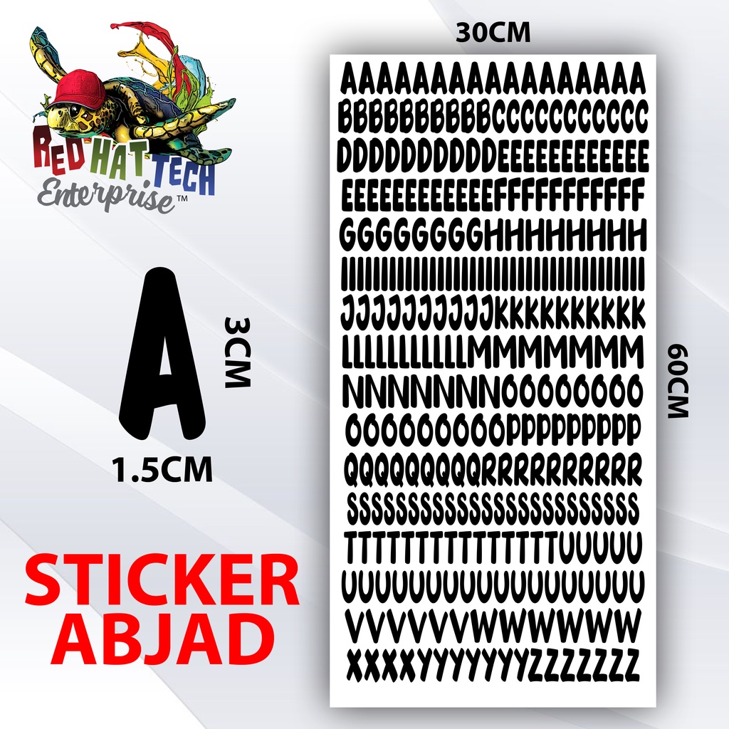 STICKER BELON BALLOON SURPRISE - ABC ABJAD LETTER NUMBER ALPHABET HAPPY ...