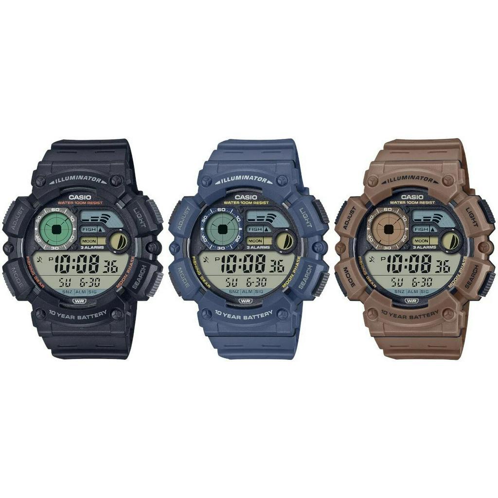 FREE SHIPPING (2 YEAR WARRANTY ) 100%ORIGINAL CASIO FISHING GEAR LINE SPORT  DIGITAL /JAM TANGAN SPORT WS-1500H